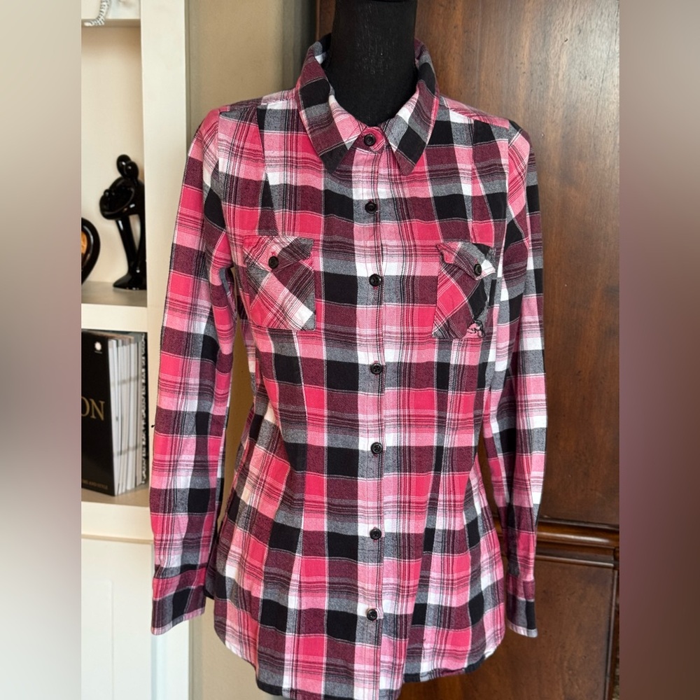 Metal Mulisha Flannel Plaid Button Up Shirt